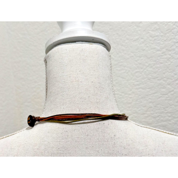 Baltic Amber Multi Stone Chunk Necklace on Multistrand Leather Cord 26 gr Boho - Picture 9 of 9